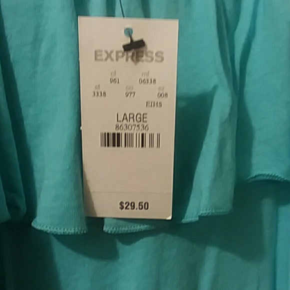 Express Large Turquoise Ruffle Tank π π‘ππππ - Picture 2 of 4
